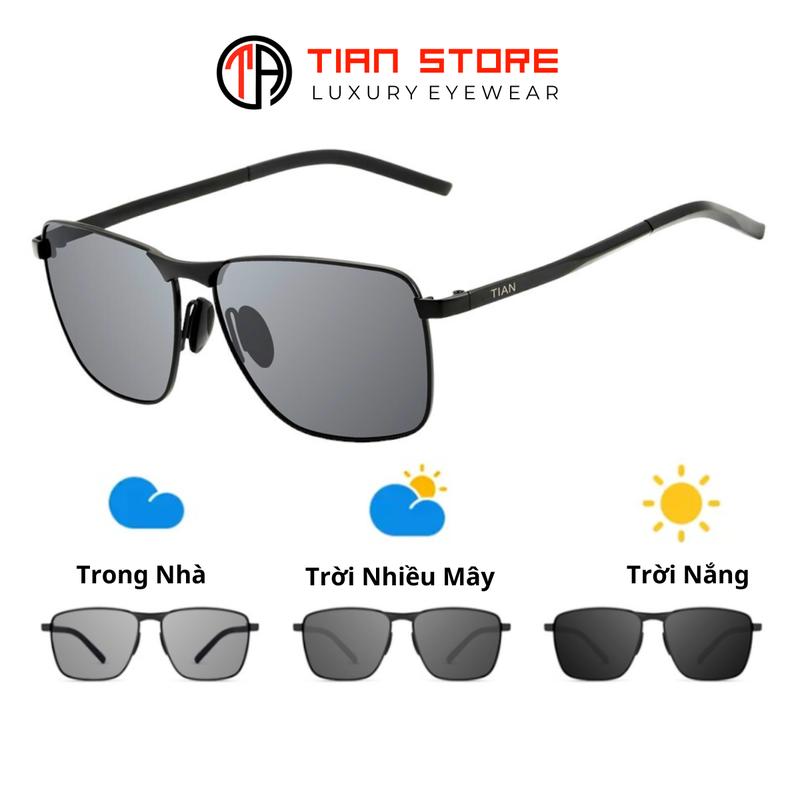 Kính Mát Đổi Màu Đi Ngày Đi Đêm Mắt Kính Phân Cực Chống Nắng Chống Tia UV Kính Râm Thời Trang Nam Nữ Tặng Hộp và Khăn Lau TA85