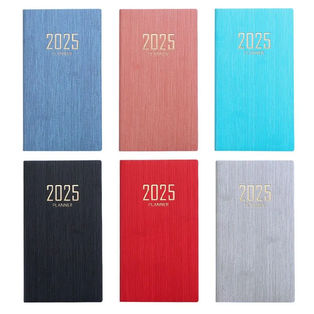 Portable English 2025 A6 Pocket Planner 12 Months To Do List Mini Pocket Notebook Time Organizer Diary Notepad Efficiency Plan Notebook School
