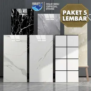 Paus Biru - Paket 5 Lembar!!! Wallpaper Dinding Vinyl Marble Granit 30 x 60 Cm(0,3cm) A14