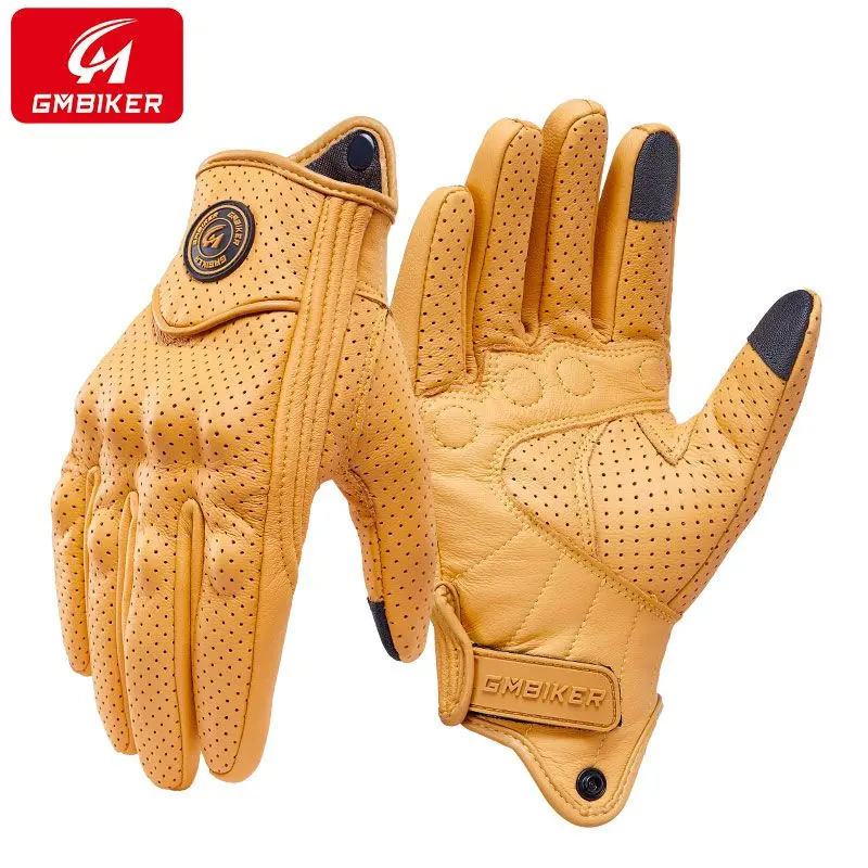 Motorbike Gloves Breathable Motorcycle Men's Knight Half Finger off-Road Drop-Resistant Summer Four Seasons Cycling Fixture Thick Sheepskin