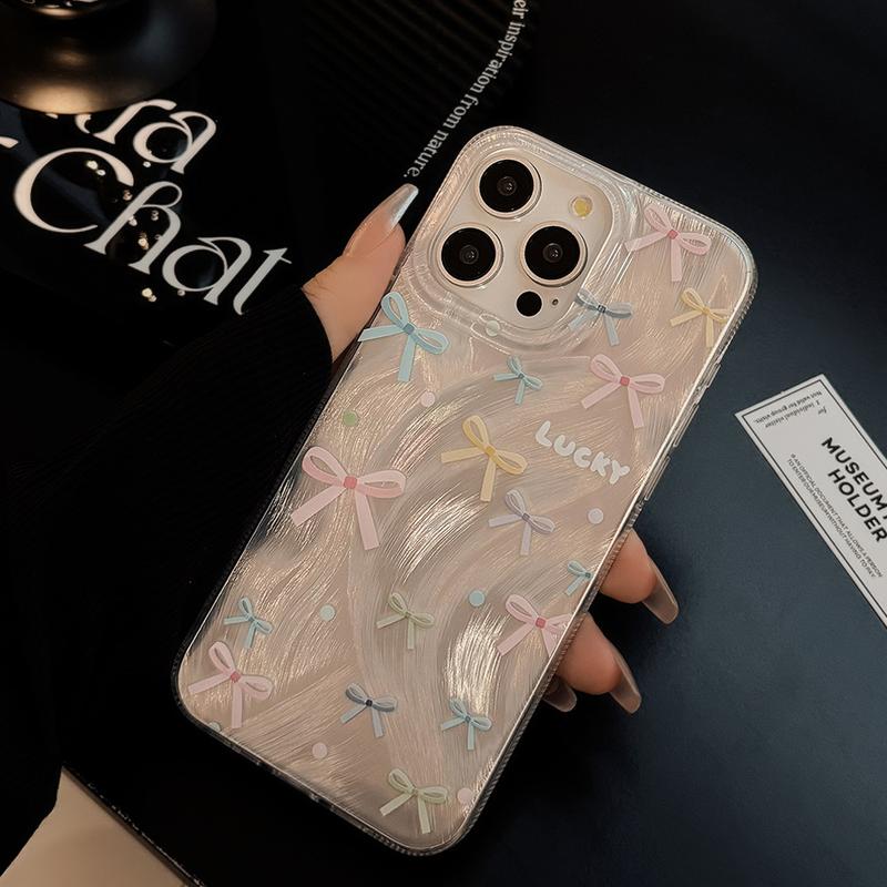Product Introduction of Dopamine Color Bow for Apple 15 Feather Yarn Iphone13 Phone Case 12 Phone Case 16promax Protector Smartphone Protector Smartphone Cover Protective Shockproof Casing Cellphone 7