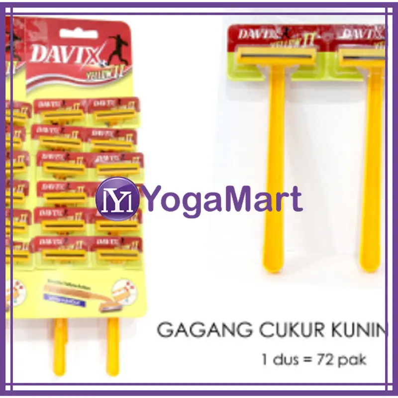 (2/3 Mata Pisau) Alat Cukur/Pisau Cukur/Cukuran Kumis Jenggot Biru/Kuning 1