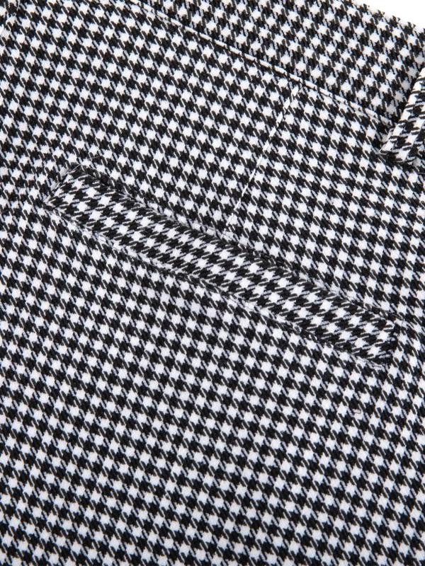 Men's Houndstooth Print Pocket Button Fly Pants, Streetwear Business Formal Slim Fit Pants For Work Office, Summer Outfits 2024, Men's Trousers For All Seasons 4