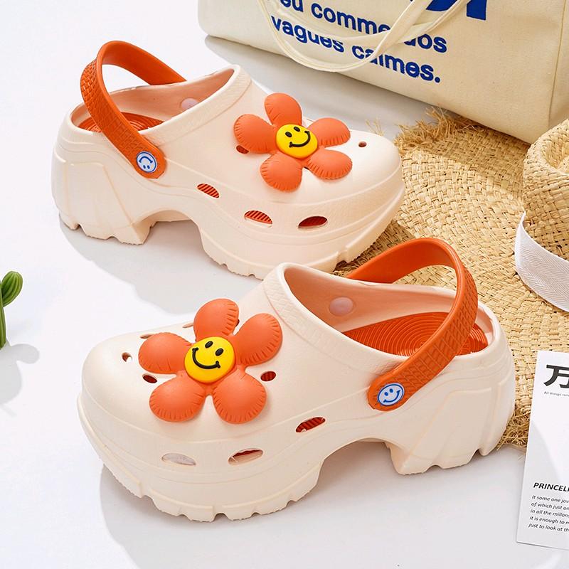 Dép cross nữ đế cao 7cm, Dép nữ mới nhất 2024 SMILE V2 có quai hậu phong cách girl phố chống trơn trượt Shoes CROSS TREND