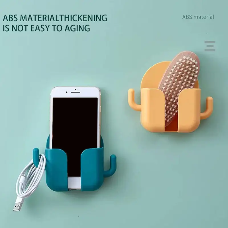 Giá Đỡ Điện Thoại Treo Tường Có Móc, Giá Sắp Xếp Điều Khiển Từ Xa, Giá Đỡ Sạc Điện Thoại Di Động W0T4 4