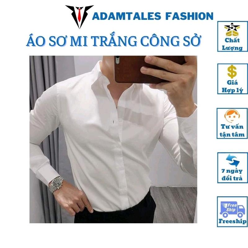 [Hàng VNXK]Áo sơ mi trắng dài tay công sở ATF-003 để mặc công sở hoặc chú Rể form slim fit ôm dáng kiểu thời trang Hàn Quốc cho giới trẻ, chất cotton lụa cao cấp chống nhăn. 3