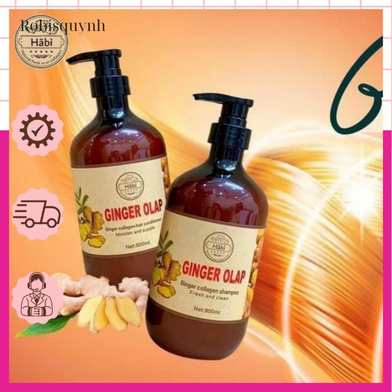 Cặp Dầu Gội Xả Gừng Tươi Ginger Olap 800ml x2 Women Nữ Dưỡng Tóc