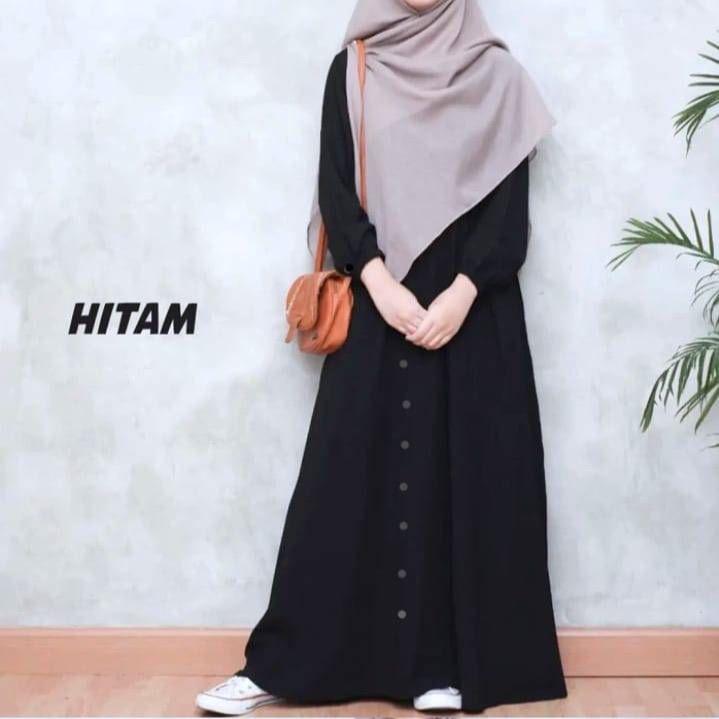 Gamis Remaja Habiba Gamis Katun Remaja Katun Polos Hitam Putih Katun Cokelat Navy • simpel 2