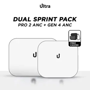[Dual Sprint Pack] Ultra PRIME Pro 2 ANC & Ultra PRIME 4 ANC TWS Bluetooth 100% ANC Auto Pop-up Spatial Audio iOS Android - by Ultra Official