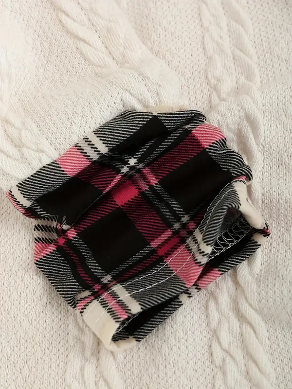 Women's Plaid Print 2 In 1 Ruched Fake Buttons Hoodie, Casual Textured Long Sleeve Hooded Sweatshirt for Fall & Winter, Women's Clothing for Daily Wear 4