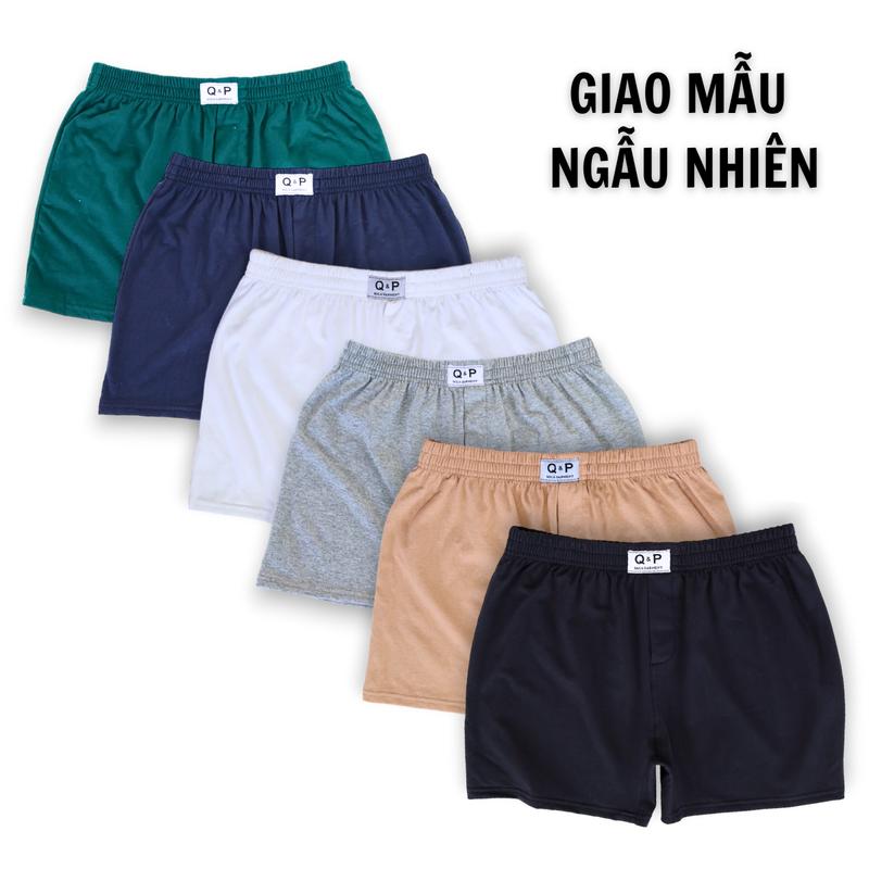 Combo 5 Quần Đùi Nam Thun Mẫu Trơn Co Giãn Cá Tính Menswear Quần Lót Boxer Quần Boxer Sịp Cotton