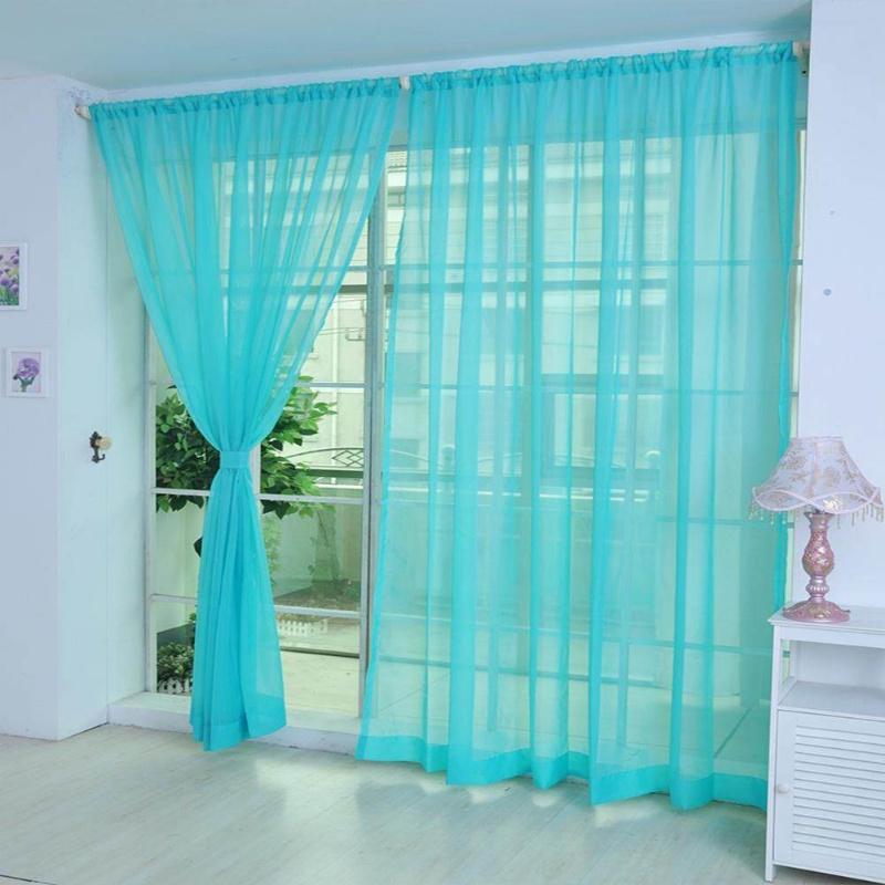 Rèm Voile Hoa, 100 * 200cm, Màu Pastel Sáng, Đầy Màu Sắc, Trang Trí Ngôi Nhà Đẹp, Bảng Điều Khiển Rèm Cửa Và Cửa Sổ, Voan Xuyên thấu, Khăn Quàng cổ, Thích Hợp Cho Lễ Ramadan Raya, Không Bao Gồm Vỏ Gối 5