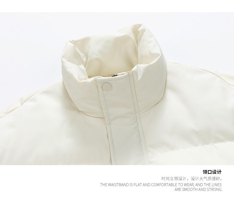 Product Introduction of In Stock Couple's down Jacket Thickened Warm Cotton Coat Cold-Resistant Baggy Coat Men's and Women's Jacket Solid Color Stand-up Collar down/Cotton-Padded Jacket Men's and Women's New Winter Thicken Thermal Trendy Casual Couple's Bread Coat 4