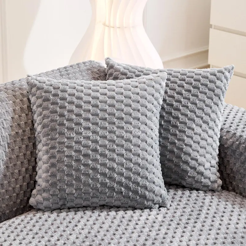 Solid Color Sofa Cover, 1 Count Thickened Sofa Cushion, Anti-slip Sofa Cover, Universal Plush Cover for Home Living Room 5