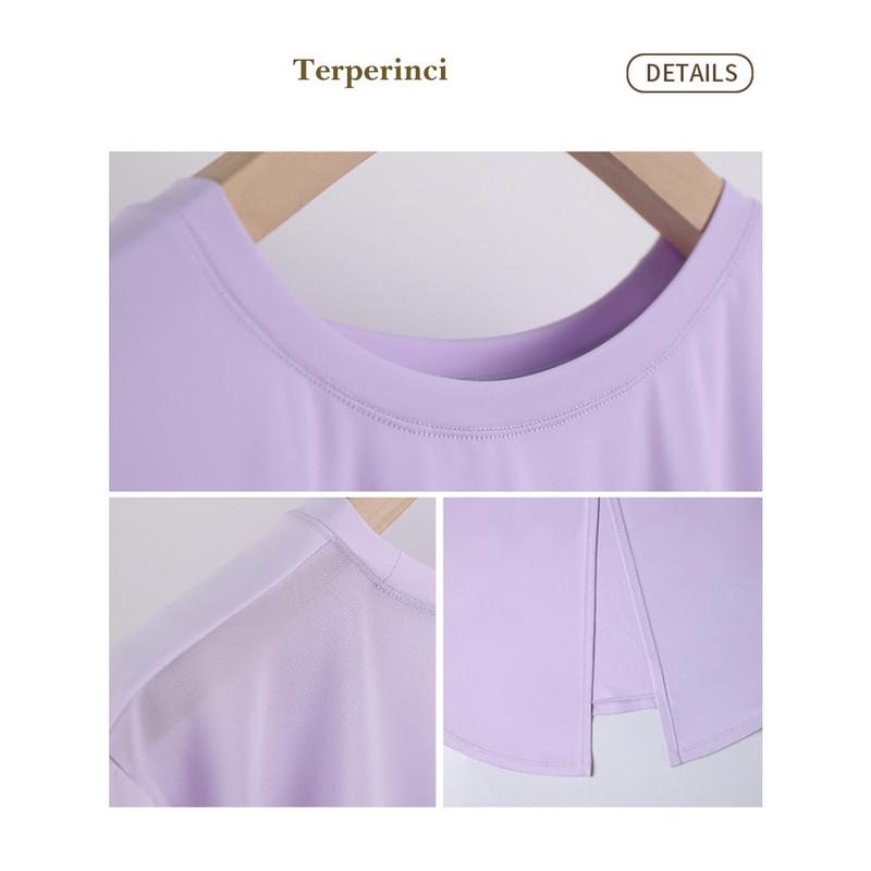 AKLOVER Kaos Olahraga Baju lengan Pendek Wanita Sport Gym Yoga T-shirt Oversize 4