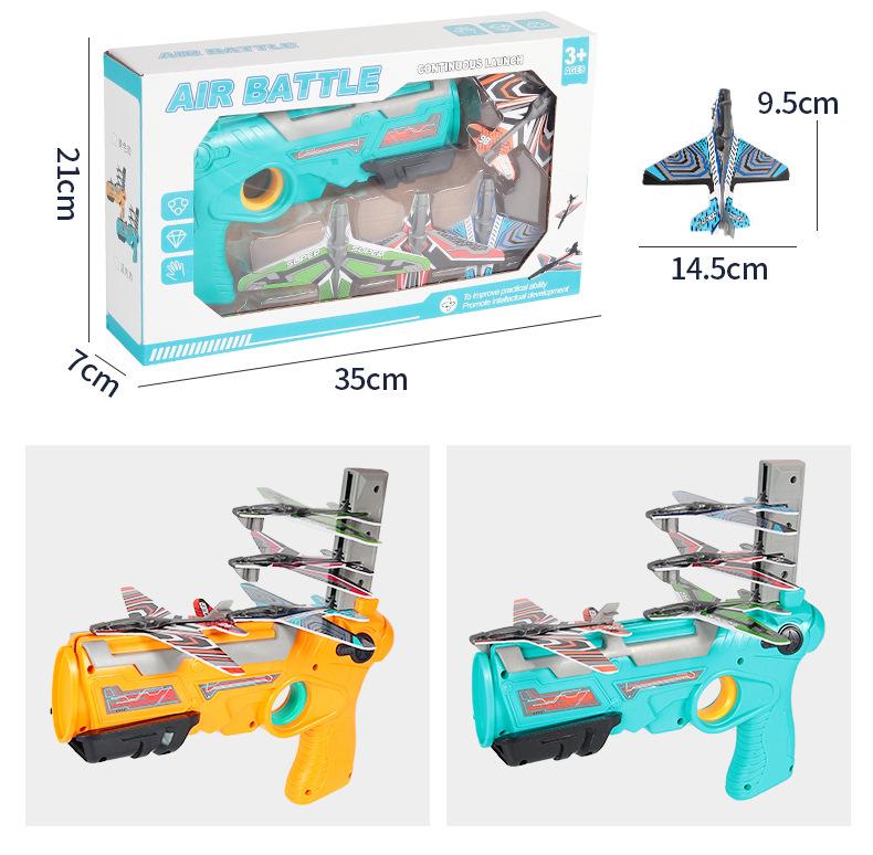 Đồ chơi phóng máy bay xốp loại lớn 25cm, phóng máy bay mô hình cho bé đồ chơi vận động ngoài trời 7