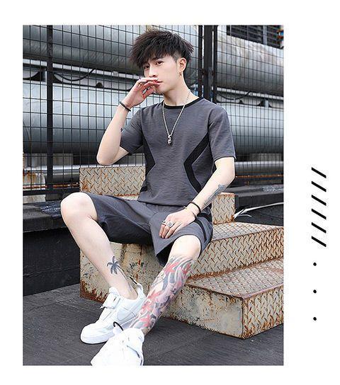 Product Introduction of Bộ Đồ Thể Thao Nam, ngắn Tay, Thường Ngày, Hàng Mới Về Mùa Hè, Quần Đùi Thời Trang Dáng Rộng Trẻ Trung, Bộ Hai Mảnh, Hợp Xu hướng, Có Sẵn Độc Lập Hoặc Bộ 9