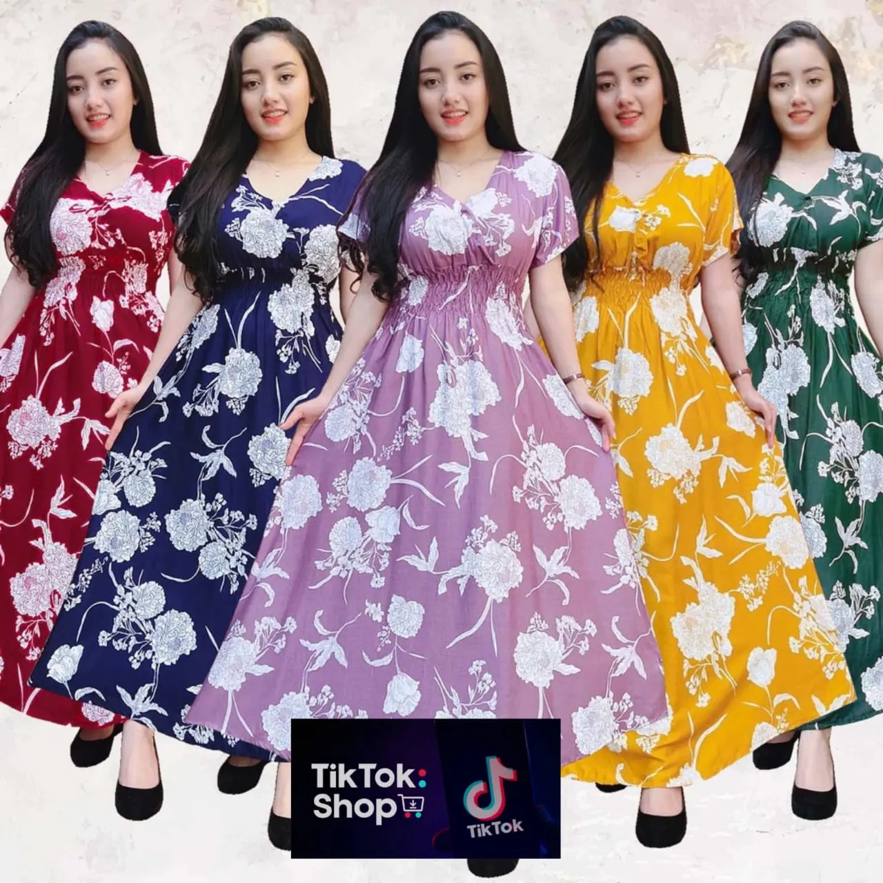DRESS MOZZA BUSUI RAYON SUPER V-NECK DASTER BALI