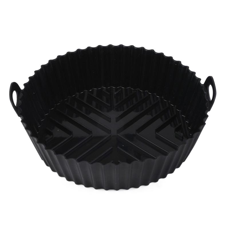 2Pcs Silicone Bakeware 3D Oil Drainage Tank Heat Resistant Non Stick Evenly Heated with Handle Fryers Pot Liner Kitchen Supply 8