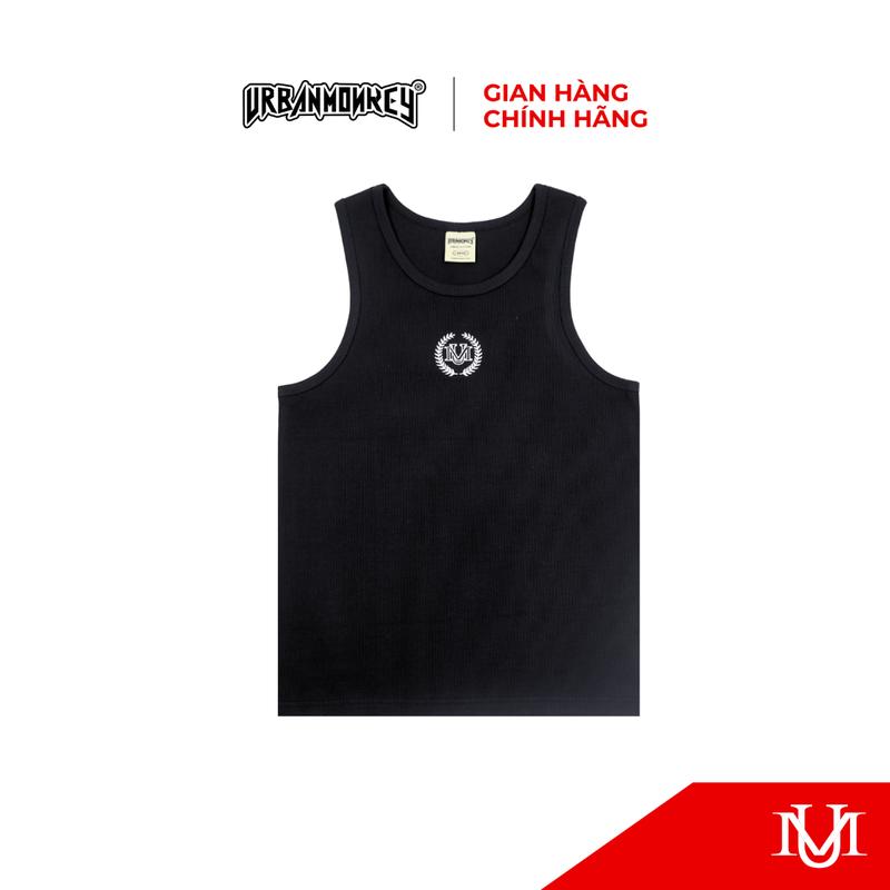 Áo Ba Lỗ Unisex  URBAN MONKEY< TANKTOP BASIC BLACK > Phong Cách Thoải Mái HipHop Phối Màu Đen