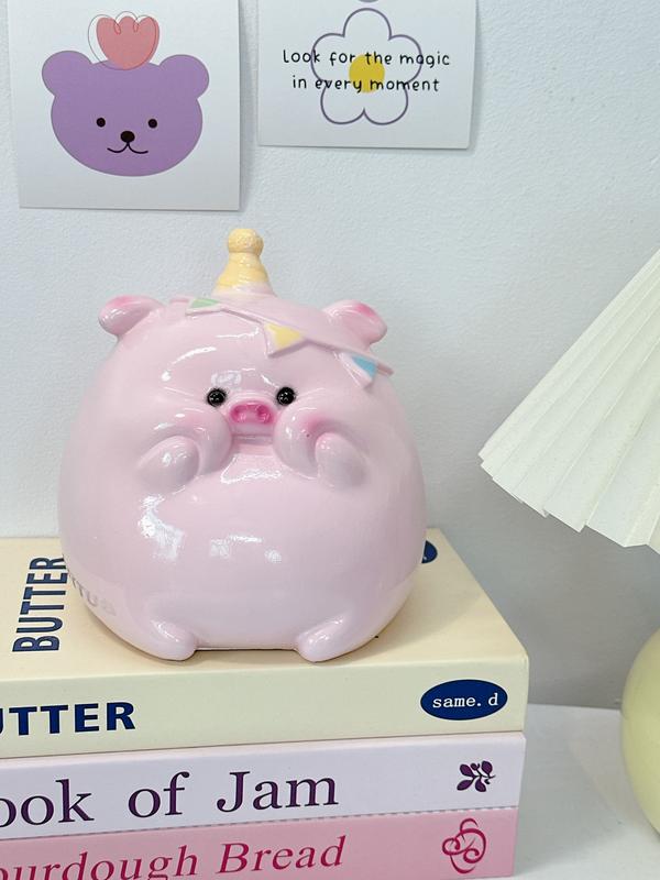   LỖ TRÒN  Heo đất sinh nhật party NHỎ siêu xinh C19xD15xR13| quà tặng trang trí  Ống Heo Ống Tiết Kiệm Tiệm Heo Soda 