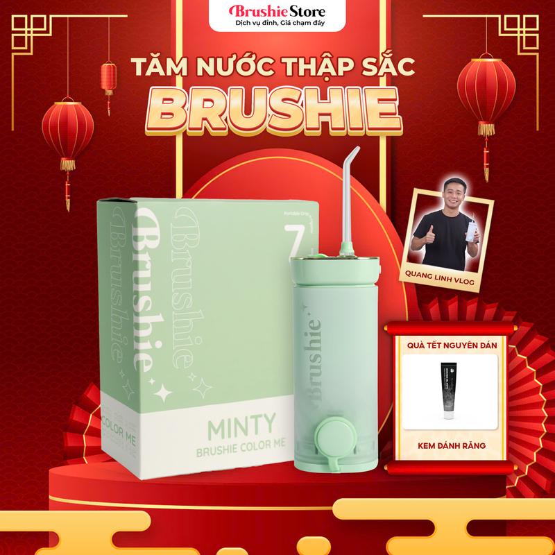  Máy tăm nước Brushie THẬP SẮC siêu hot chính hãng -  BẢO HÀNH 12 THÁNG  - Tặng Kem đánh răng 