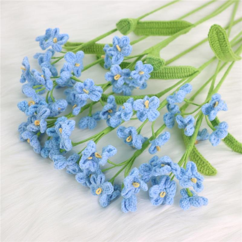 Product Introduction of Crochet Flower without Vase, 10pcs/set Artificial Flower, Gift for Teacher and Mother, Home Decor Supplies for Living Room Bedroom Dining Room 7