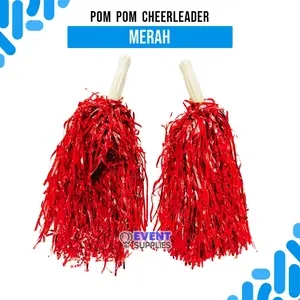 [2pcs] Pom-Pom Rumbai Cheerleader Dance Party  Supporter Warna-Warni Pemandu Sorak