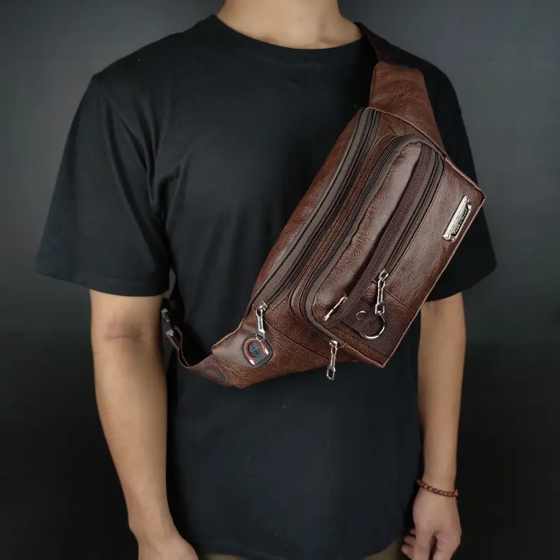 Tas Pinggang Kulit PU Polo Amstar Terbaru Waistbag Tas Selempang Bahu Pria 0