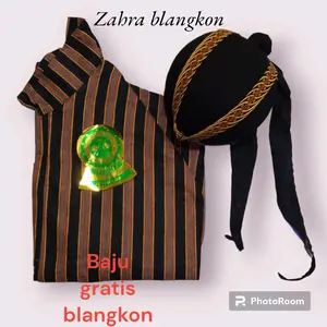 baju adat jawa dewasa#Baju Sorjan Lurik Dewasa Adat Jawa Pria Motif Garis Gratis Blangkon Lis Kuning Size S-XXL