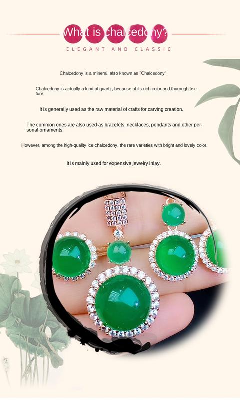 Product Introduction of Elegant Fashion Natural zircon Stud Earrings Ring Pendant Necklace Fashion accessories Set High Ice Perfect zircon Three-Piece Set Anniversary Auspicious Birthday 29