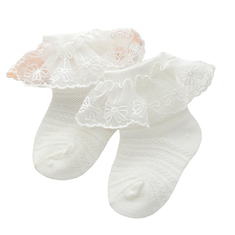 Baby Girls Socks, Cute Sweet Lace Patchwork Soft Lightweight Non-slip Socks Infant Socks 2