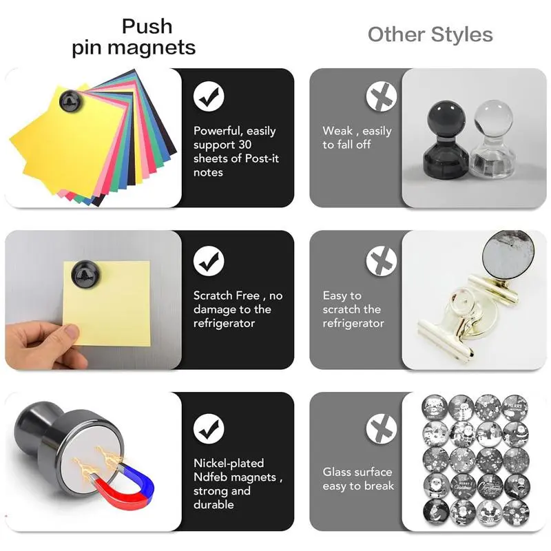 Silver Cabinet Magnet, 12pcs/set Mini Magnetic Cabinet Knob, Magnetic Cabinet Knob for Whiteboard, Office, Classroom, Kitchen, Storage Cabinet for Home Use 3