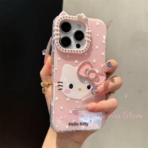 เคสโทรศัพท์, สำหรับ iPhone 11, 13, 12, 16, 15, 14, Pro Max, Plus, Ins, ดีไซน์โบว์ความงามสูง, ลายจุด, ดีไซน์แมว KT, เคส iPhone