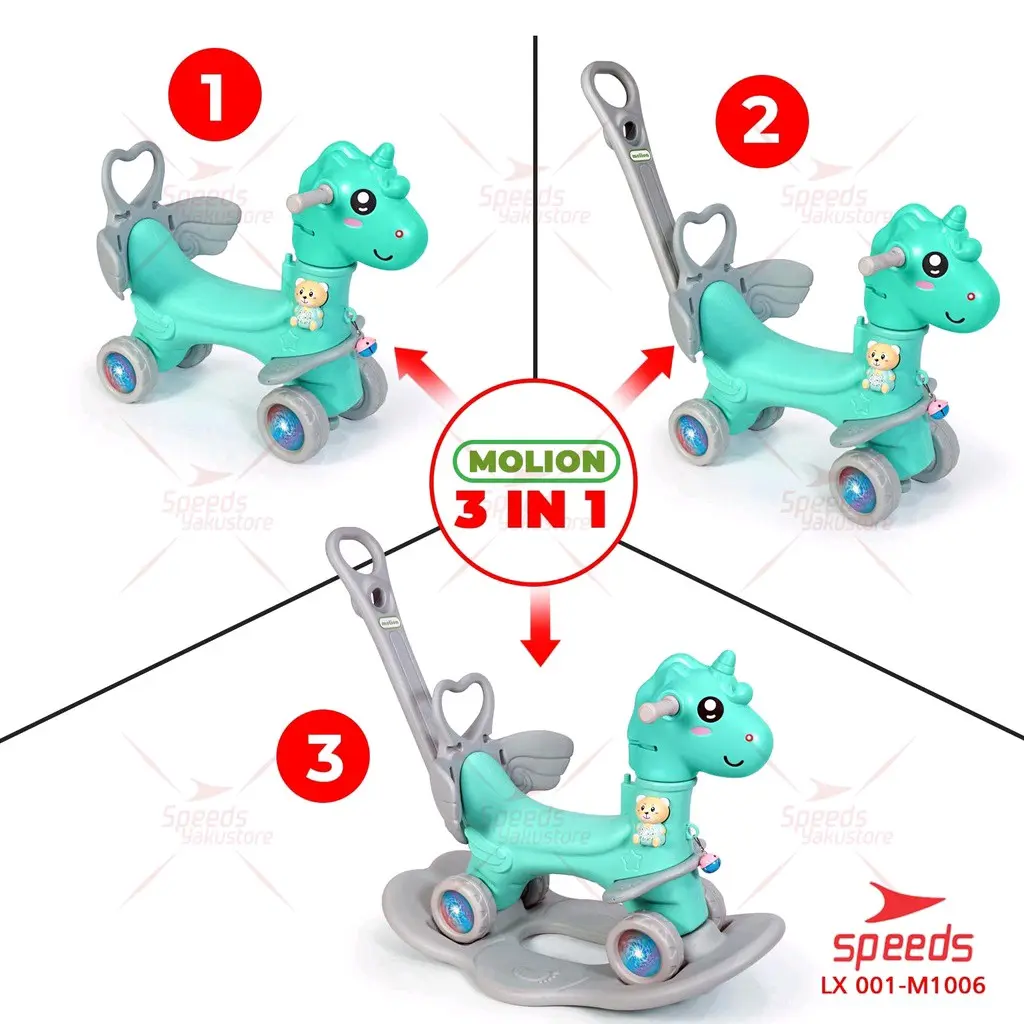 SPEEDS Ride on kuda-kudaan jungkat jungkit 3 in 1