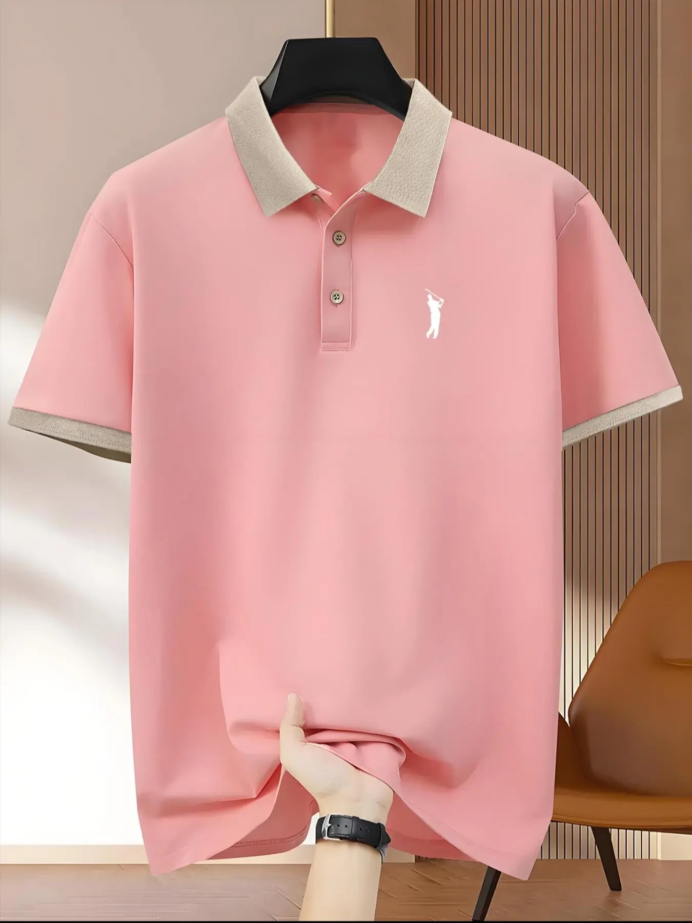 Men's Regular Fit Graphic Print Polo Shirt, Casual Short Sleeve Collared Top for Summer, Fashion Men's Clothes for Daily Wear, Summer Clothes, Menswear