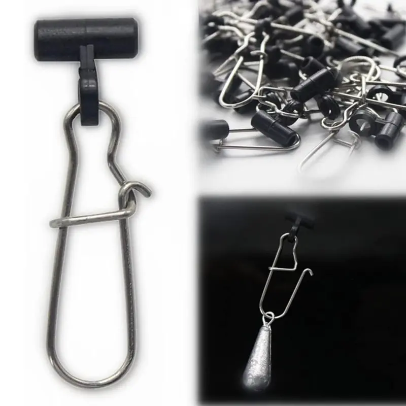Fishing Line Sinker Slides with Fishing Clips & Hooked Snap Sinker, 30pcs Fishing Line Connector for Fishing Tackle, Outdoor Fishing Accessories 5