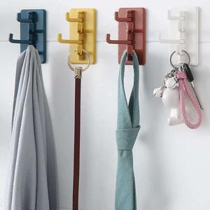 Cangkuk Plastik Organ, Reka Bentuk Kreatif, Lekap di Dinding, Tanpa Paku, Sesuai untuk Dapur, Pintu Belakang, Pakaian dan Bilik Mandi, Pelbagai Guna, Cangkuk Pelekat Supplies