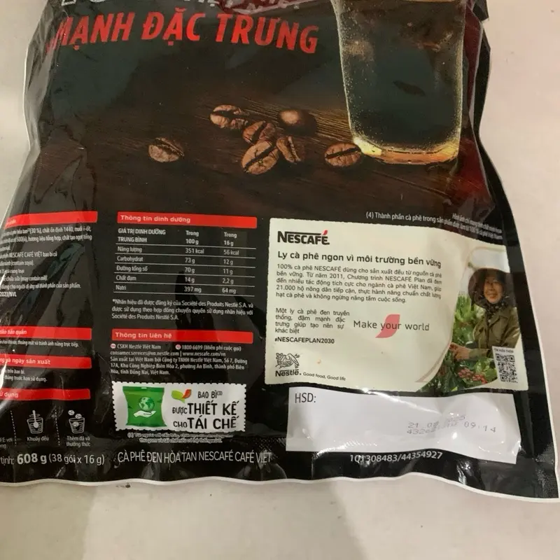 Nes- (tặng 3 gói) Cà phê đen đá NesCafé Café Việt 560g 2