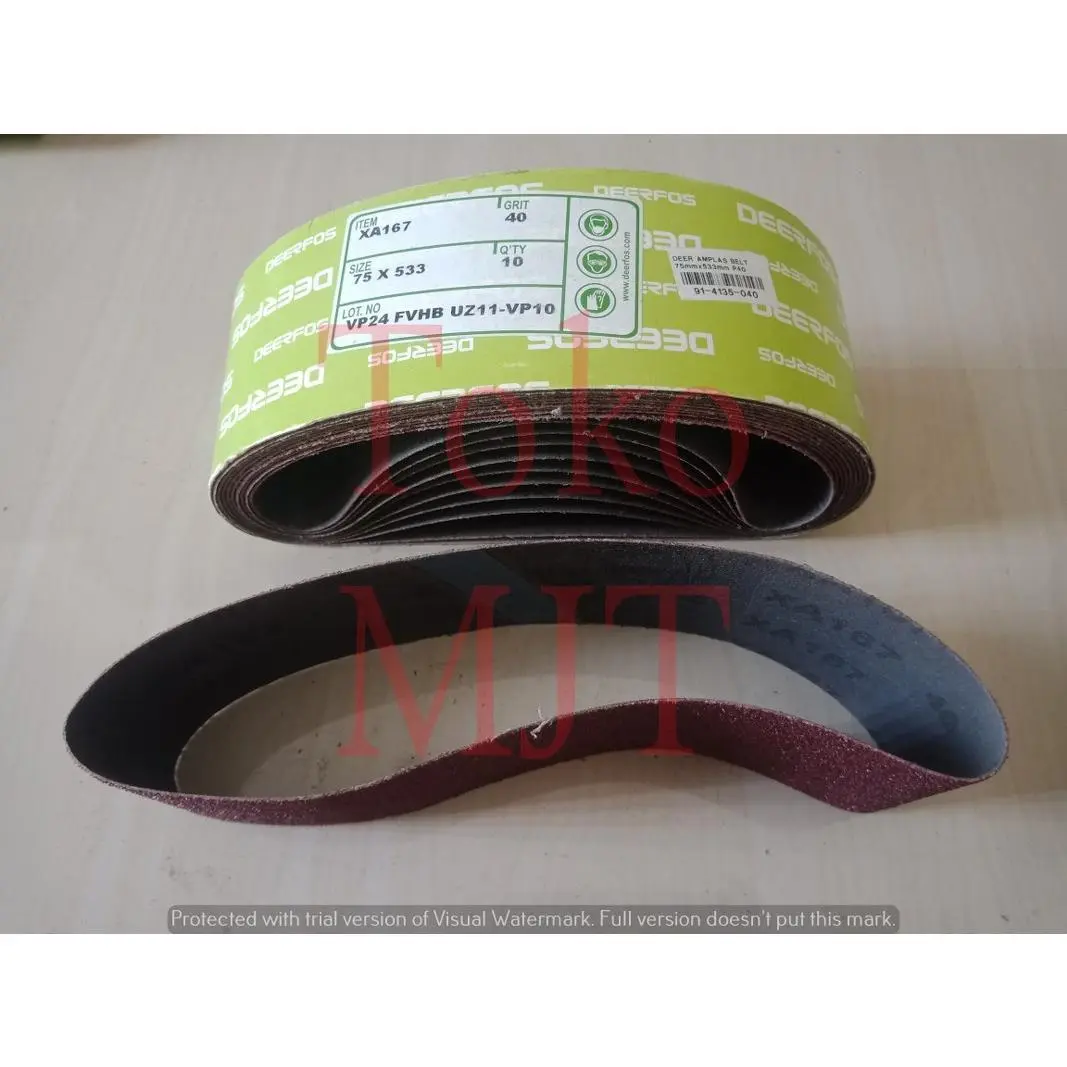 Amplas Belt Ampelas Sabuk 75 x 533mm Grit 40-400 DEERFOS