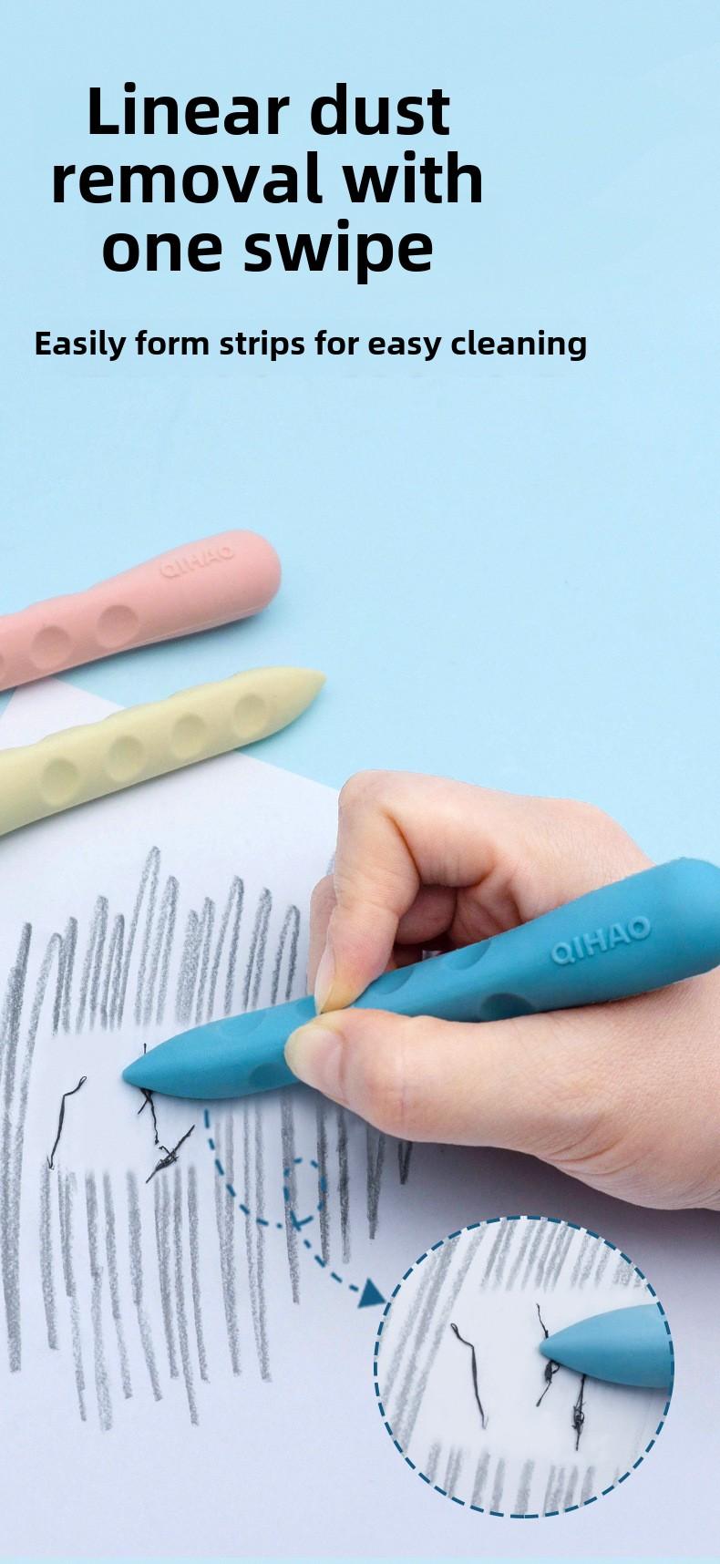 Product Introduction of Jumbo Grip Correction Erasers - 6-Pack Non-Toxic Hole Design Pencil Erasers for Kids, Anti-Breakage Writing Tools for Elementary Students, Fun Shapes Classroom Supplies 4