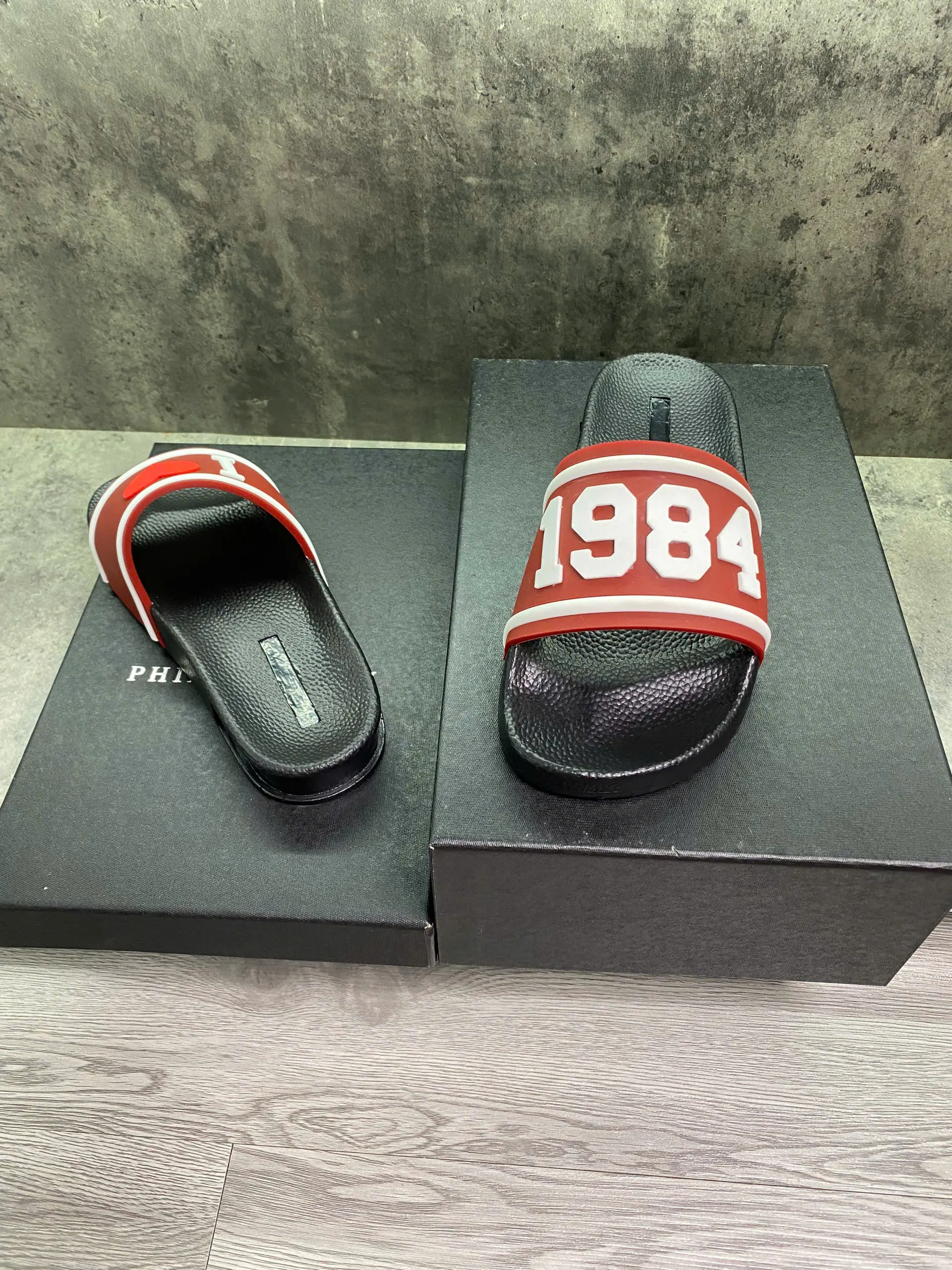 Dép nam quai ngang xôn ke đỏ mận quai 1.9.8.4 (1 quai chữ đê và gờ) - Hàng hot - Màu boy phố - Slipper, DéP