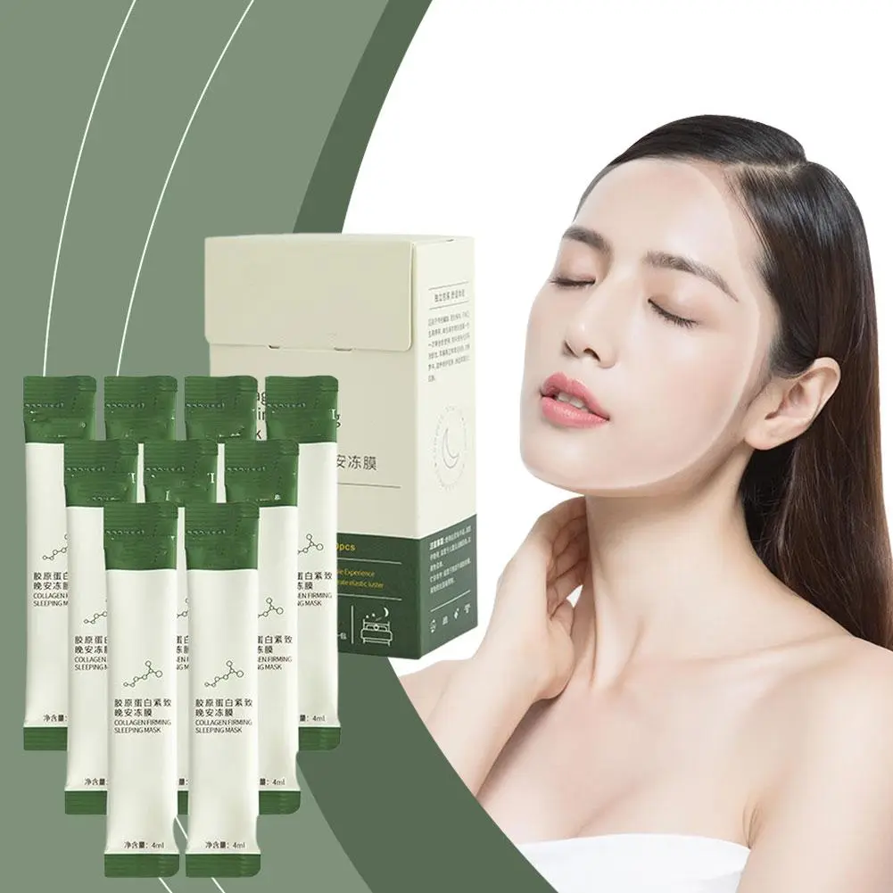 20pcs Collagen Firming Mask Wash-Free Collagen Firming Sleeping Face Mask Portable Sleeping