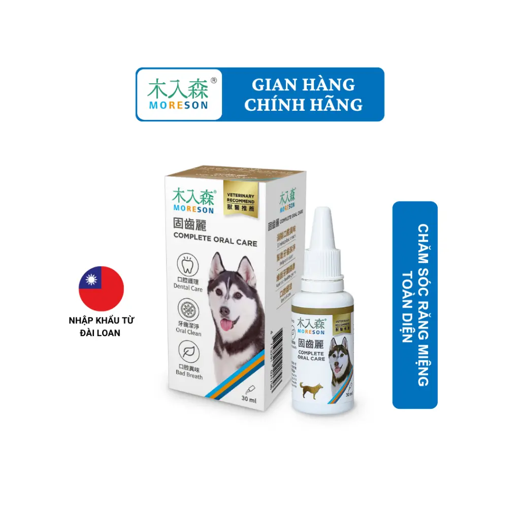 Chăm Sóc Răng Miệng Toàn Diện Cho Chó (Chai 30ml) MORESON | Loại bỏ mảng bám và giảm mùi hôi miệng