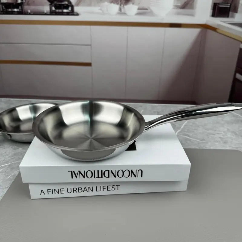 Chảo rán inox liền đáy cao cấp chống dính 18/10 Oyatton size 16,20,26,28cm - Chảo chiên rán bếp từ 3