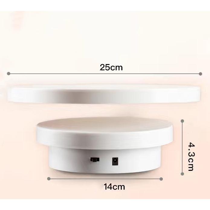   Size 14cm 20cm 25cm Tùy Chọn - Tặng Adapter  Bàn Xoay Chụp Ảnh Sản Phẩm Trưng Bày Xoay 360 Độ Đế Quay Video Sản Phẩm 