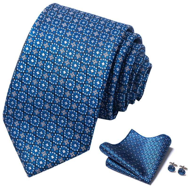 Product Introduction of Bộ Khuy Măng Sét Khăn Tay Bỏ Túi Cà Vạt, 3 Cái / bộ, Bao Gồm 1 Cà Vạt, 1 Khăn Tay Và 1 Cặp Khuy Măng Sét, Thích Hợp Cho Áo Sơ Mi Công Sở Trang Trọng, Tiệc Cưới Và Các Dịp Trang Trọng Khác, Quà Tặng Phụ Kiện Nam 14