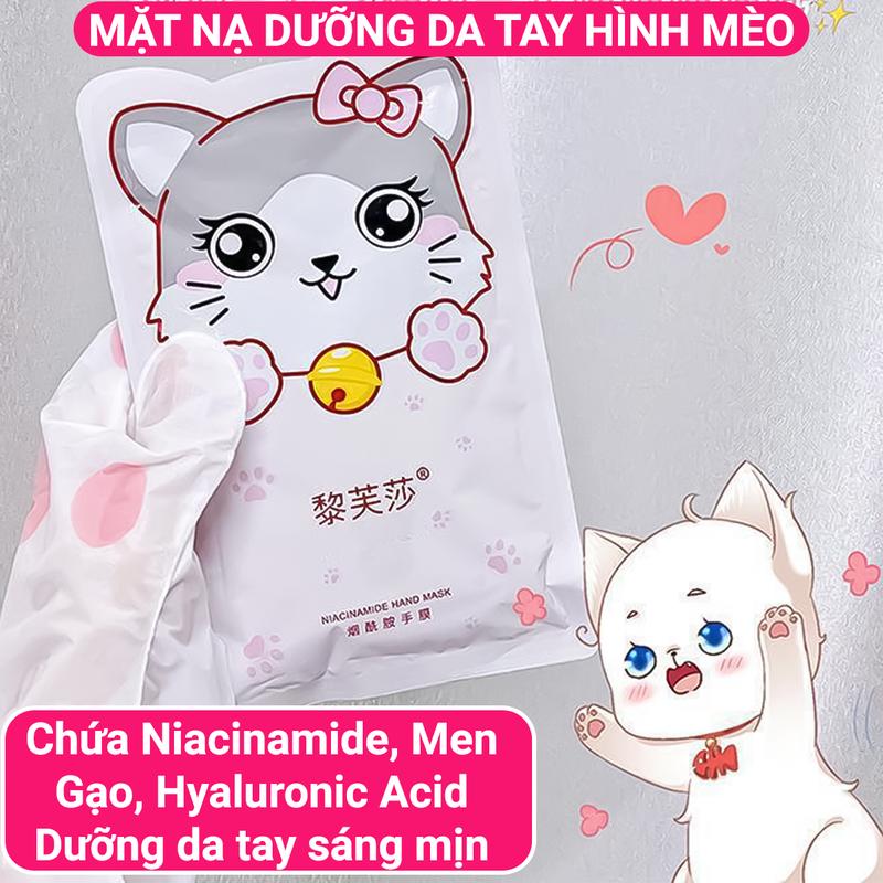 Product Introduction of [10 MIẾNG] COMBO 5 Gói Chứa 10 Miếng Mặt Nạ Dưỡng Da Tay LIFUSHA Niacinamide Hand Mask Hình Mèo Dễ Thương – Dưỡng Da Tay Sáng Mịn, Mềm Mại 3