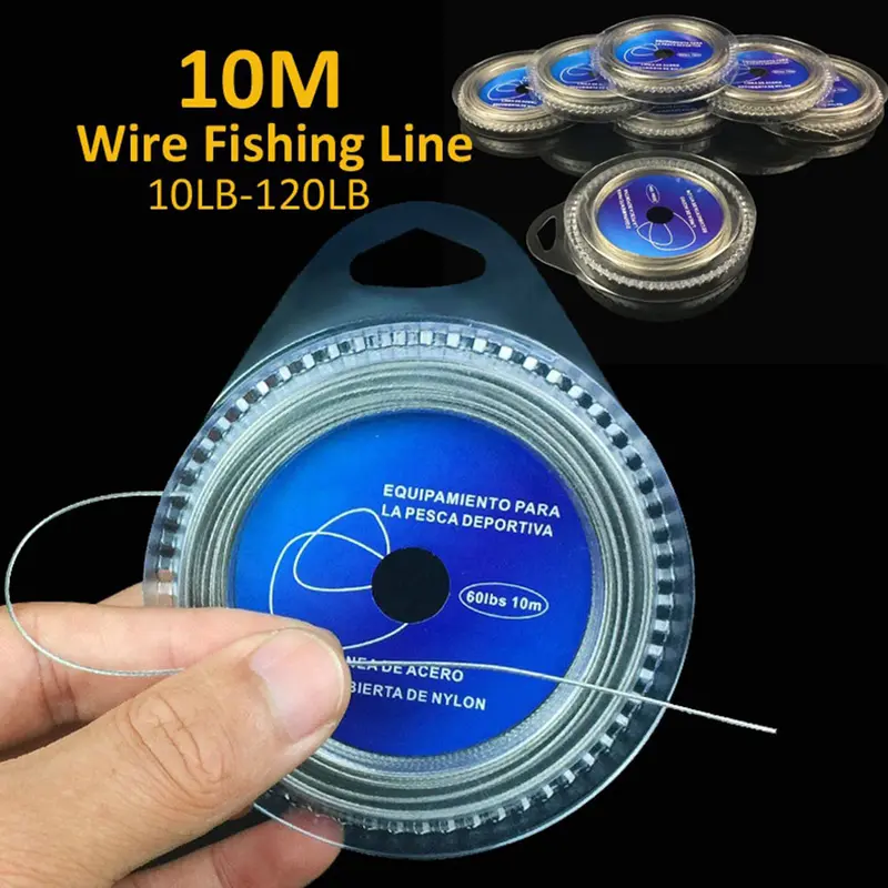 Dây Bện Câu Cá Bằng Thép Không Gỉ, 10M, 7 Sợi, 10LB-120LB, Siêu Chắc 0