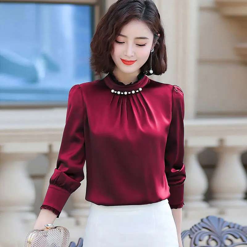 Áo Sơ Mi Ngoại Cỡ Dáng Rộng Vừa Vặn, Áo Sơ Mi Voan Dài Tay, Thời Trang Nữ, Áo Sơ Mi Lớp Nền, Thích Hợp Cho Phụ Nữ Trung Người Già Và Cao Tuổi, Ngoại Cỡ, Hàng Mới Về Mùa Xuân Và Mùa Thu 2024